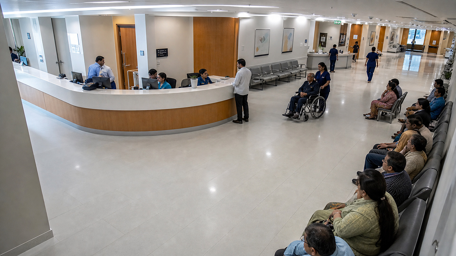 Healthcare reception and corridor operation