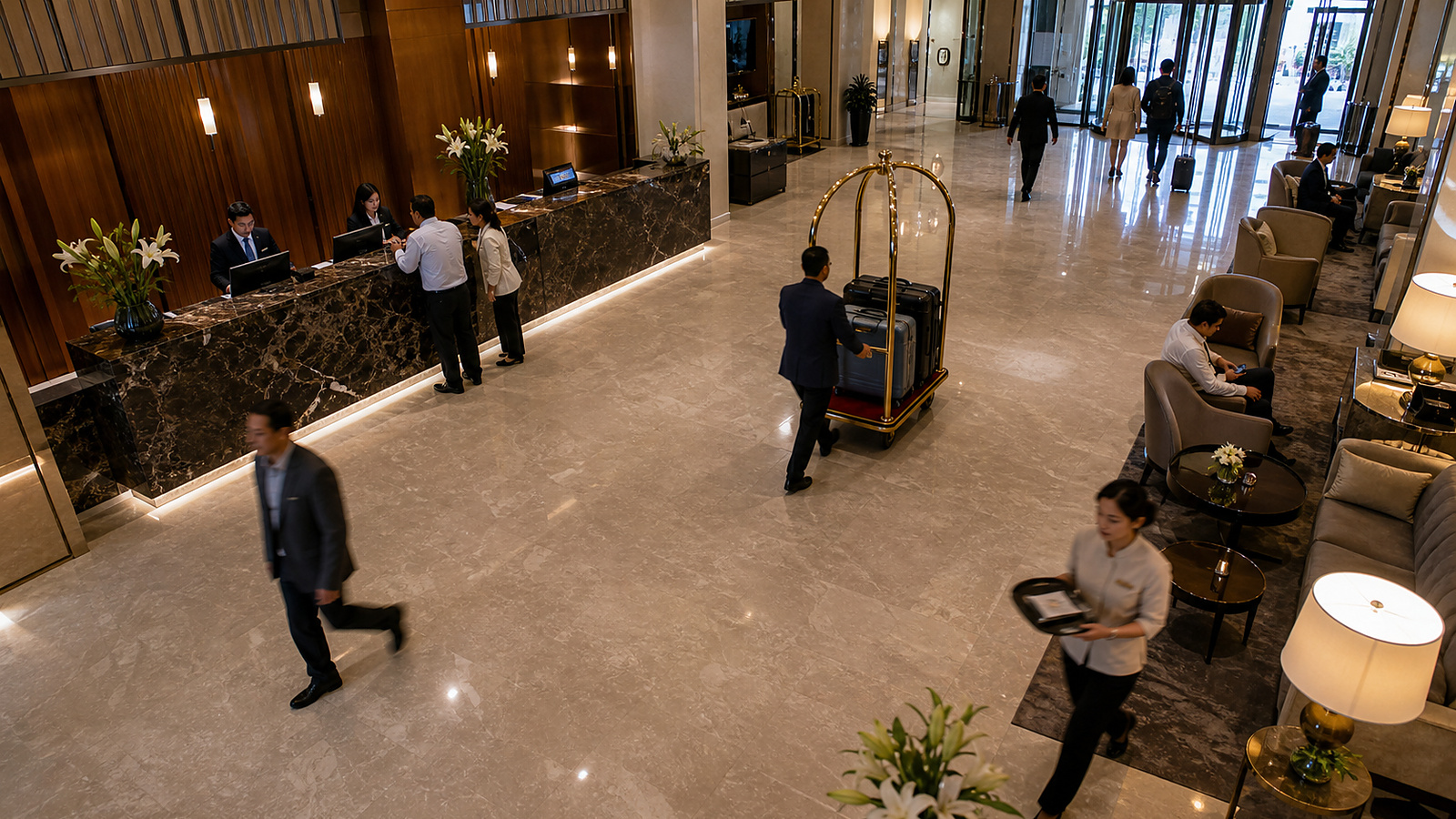 Hotel reception and hospitality operation