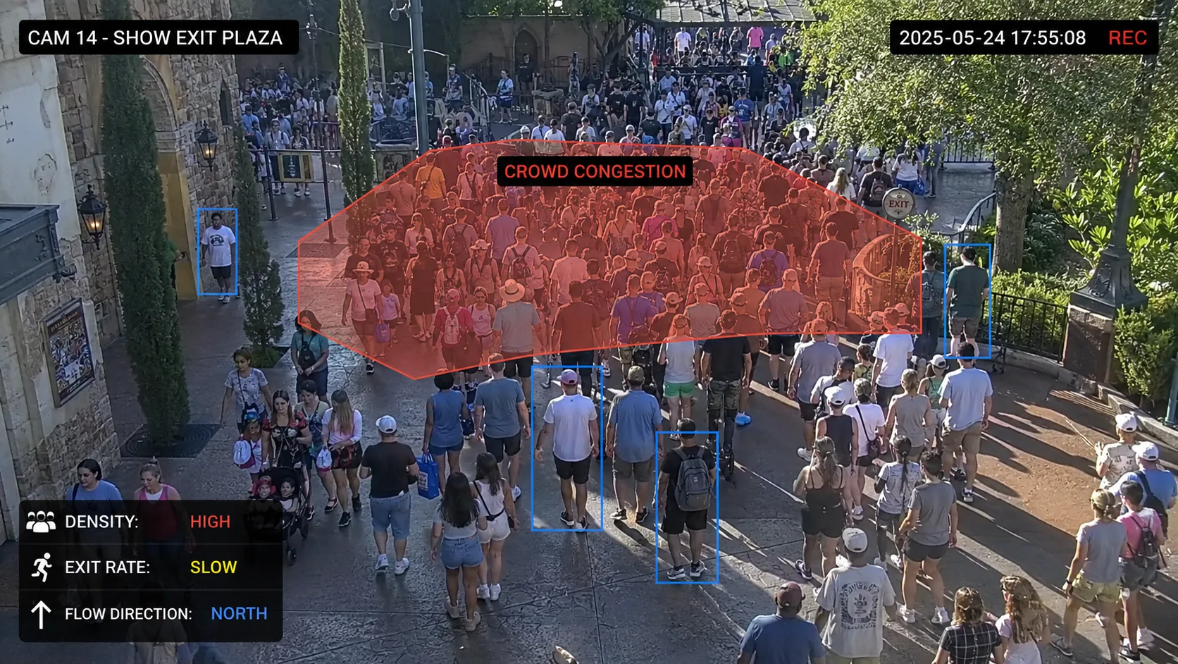 Public venue crowd monitored by Veyviz